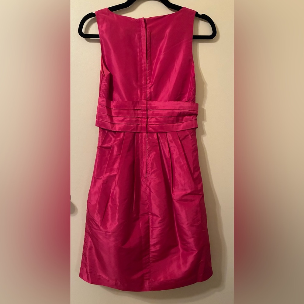 NWT “Mad Men” Banana Republic Fuschia Silk V-Neck Betty Dress 50s 60s Retro 0 - Picture 8 of 12